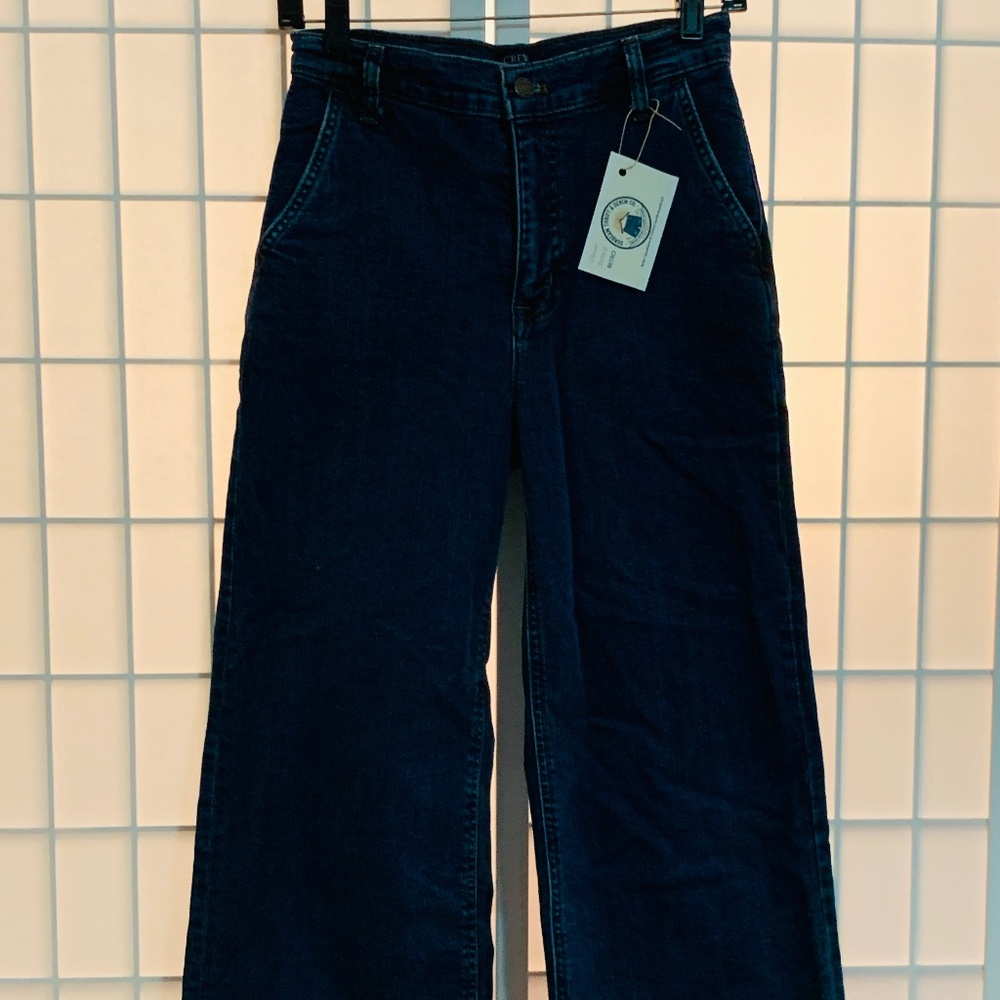 J. CREW Wide Leg High Waist Crop Jeans